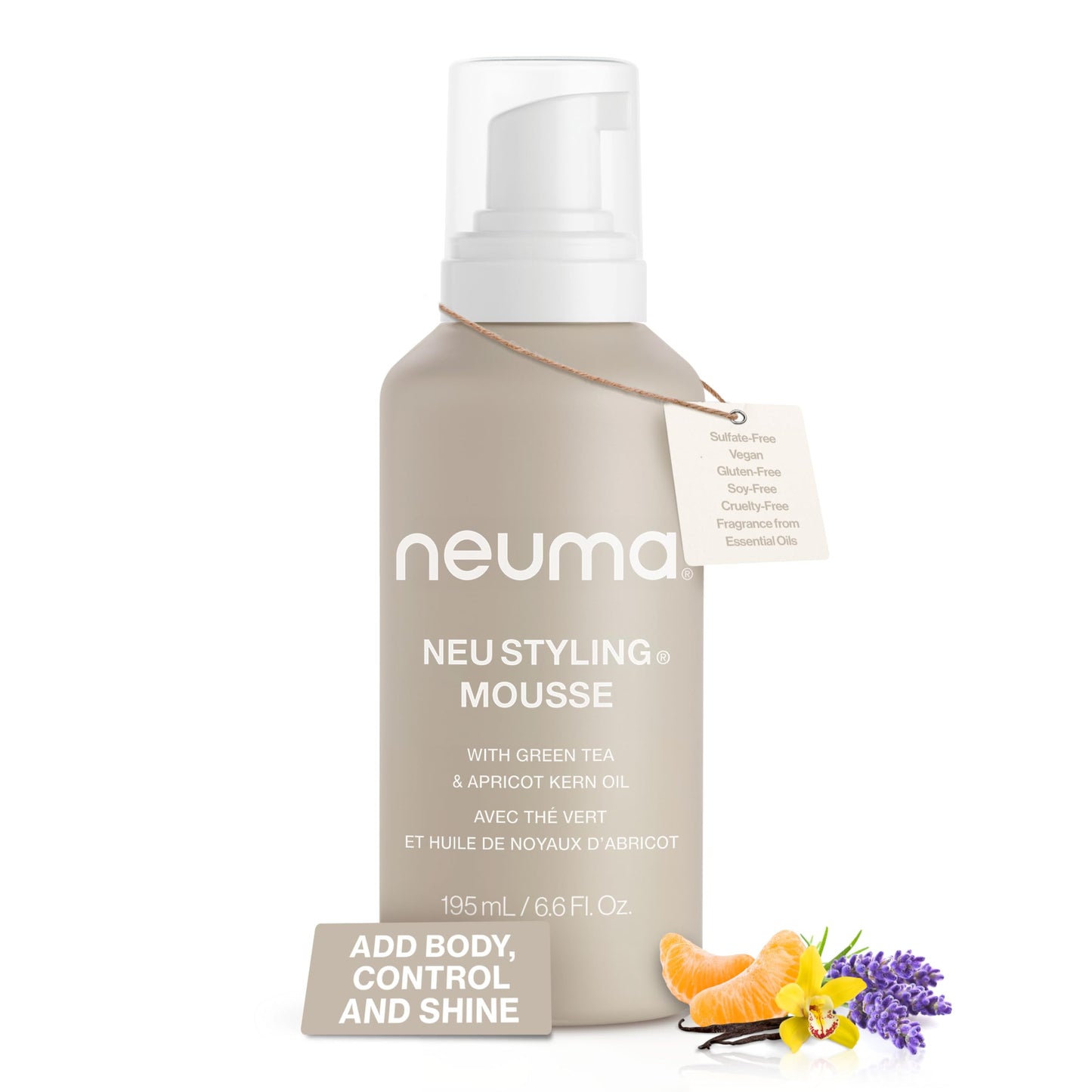Neuma Neu Styling Hair Mousse 6.6 Fl. Oz. Mousse for Hair Volume with Lavender, Mandarin & Vanilla Scent