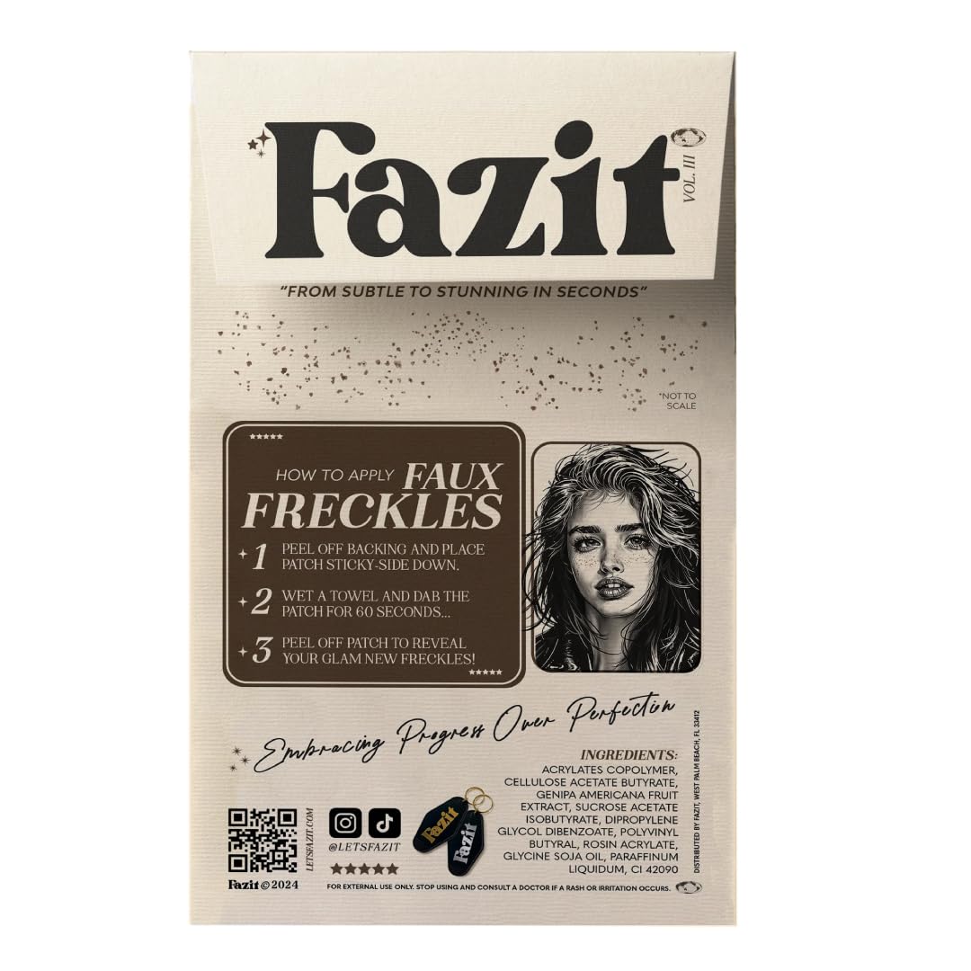 Fazit Makeup Patches - Faux Freckles - Glow Up Make-Up Patches - Cute Glitter Makeup Accessories For Women - Cosmetic Glitter For Face