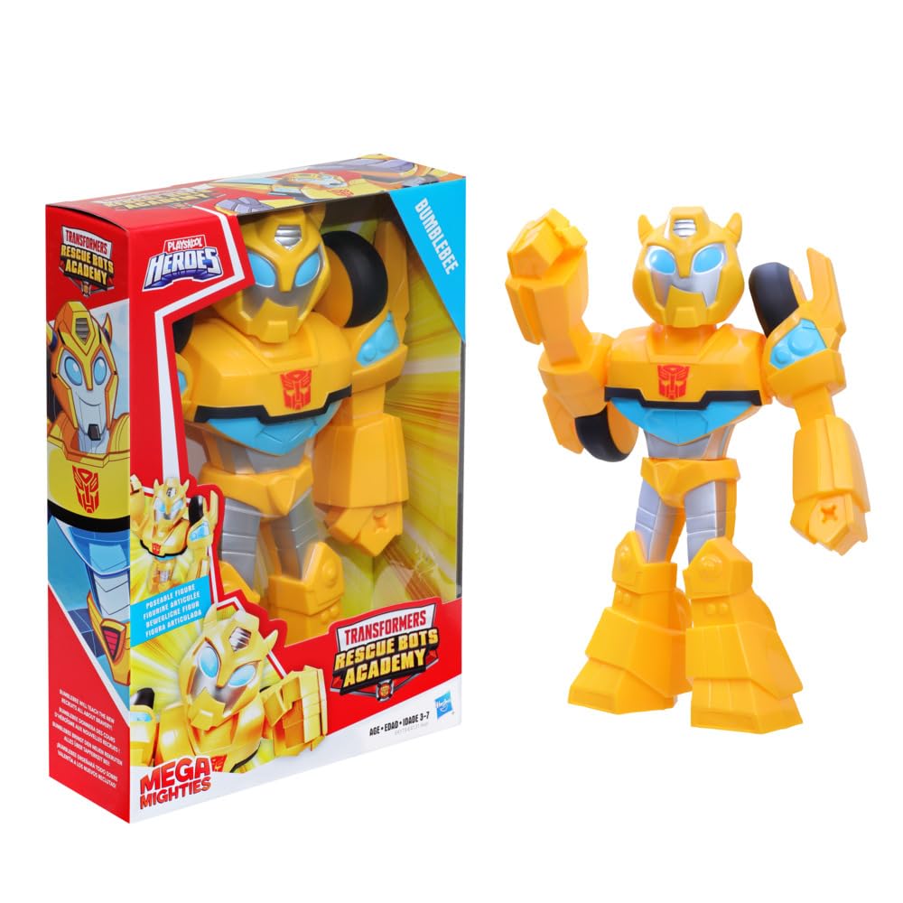 Transformers Playskool Heroes Rescue Bots Academy Mega Mighties Bumblebee Collectible 10" Robot Action Figure, Toys for Kids Ages 3 & Up (Amazon…