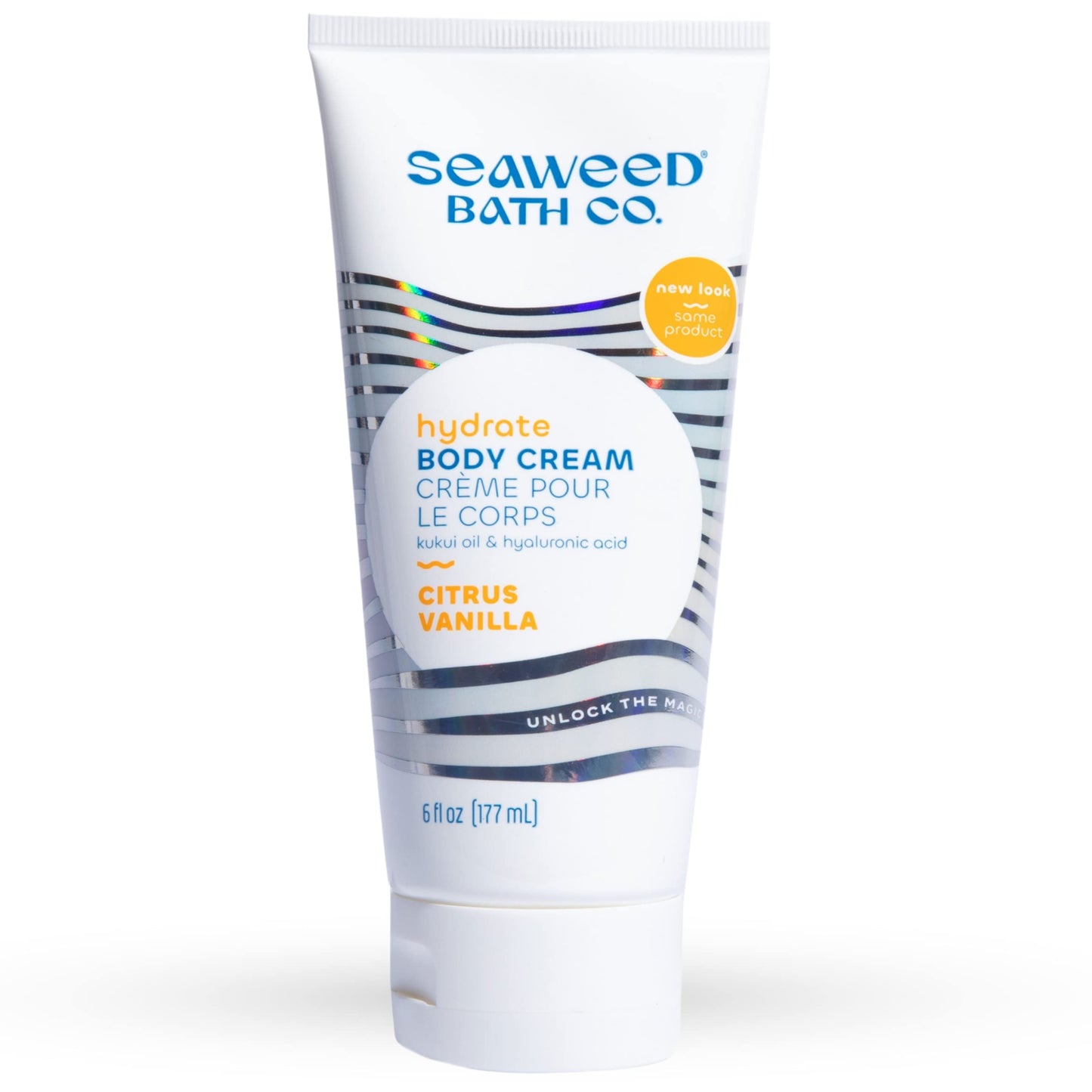 Seaweed Bath Co. Hydrate Body Cream, Citrus Vanilla Scent, 6 Ounce, Nourishing Hand & Body Lotion Moisturizer for Dry Skin, with Sustainably Harvested