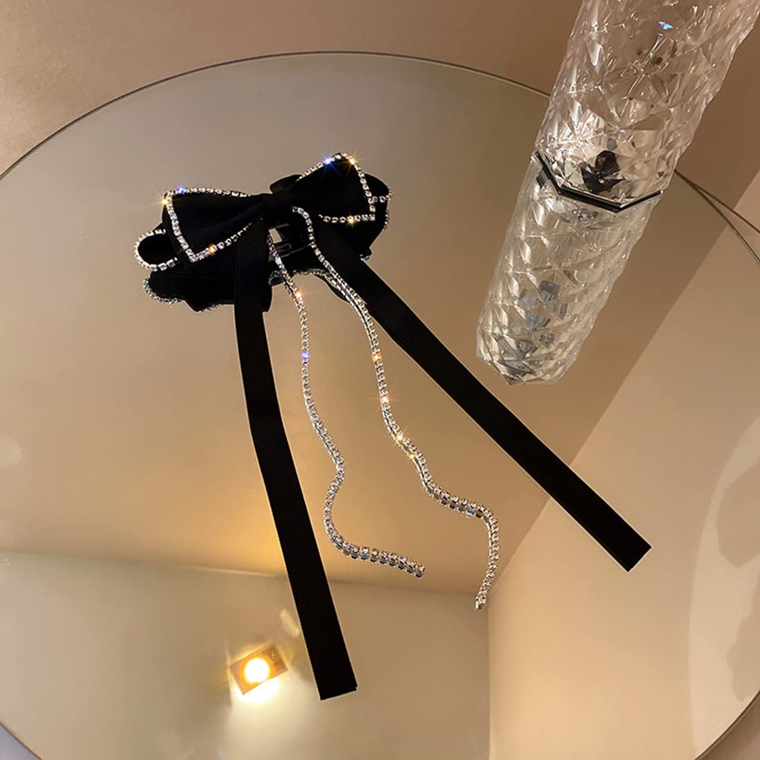 wekicici Wekicici Big Hair Bows Hair Clips Barrettes for Women Bowknot with Long Brocade Tassel Ribbon Hair Clips Claw Hair Accessories for Women