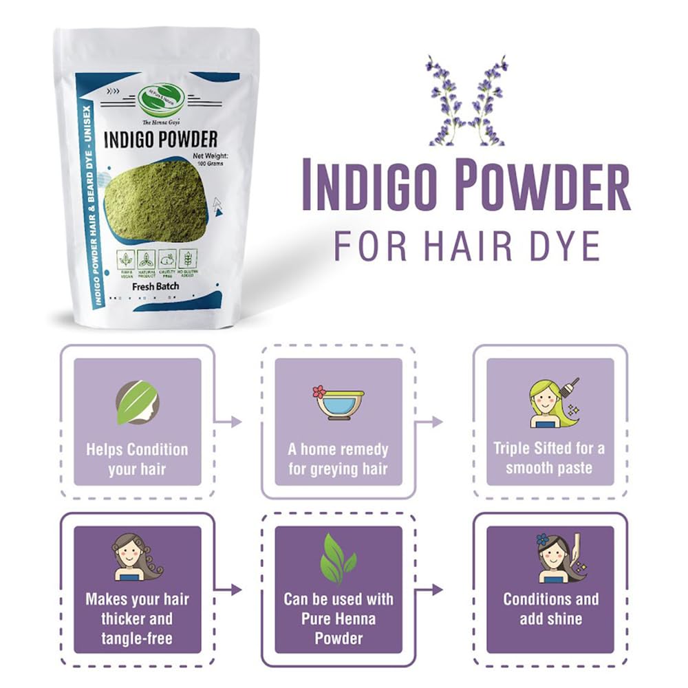 300 Grams INDIGO POWDER For Hair Dye/Color - The Henna Guys