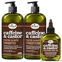 Difeel Caffeine & Castor Shampoo, Conditioner and Hair Growth Oil Set - with Shampoo, Conditioner, and Hair Oil