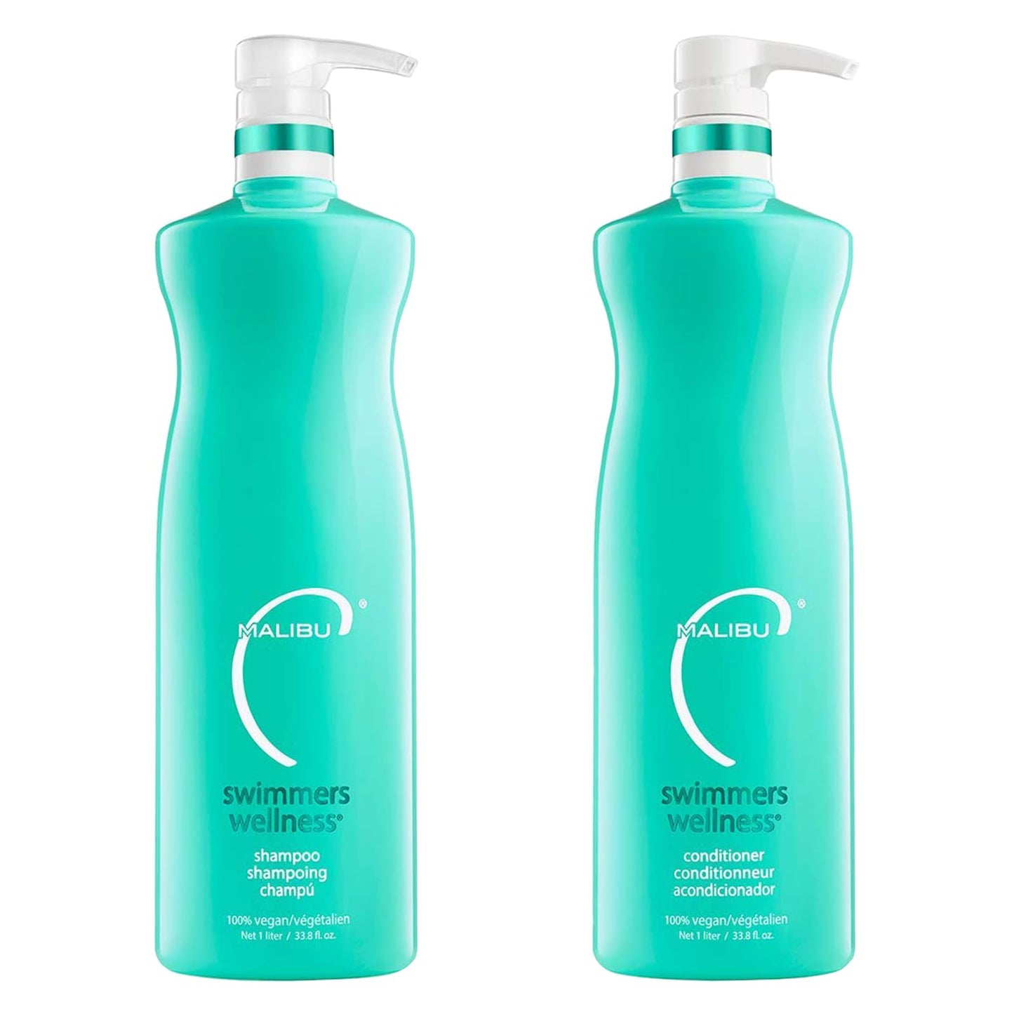 Malibu C Swimmers Wellness Shampoo and Conditioner Set - Restorative Hair Care for Swimmers - Protects Against Chlorine Damage & Combats Brittle Hair