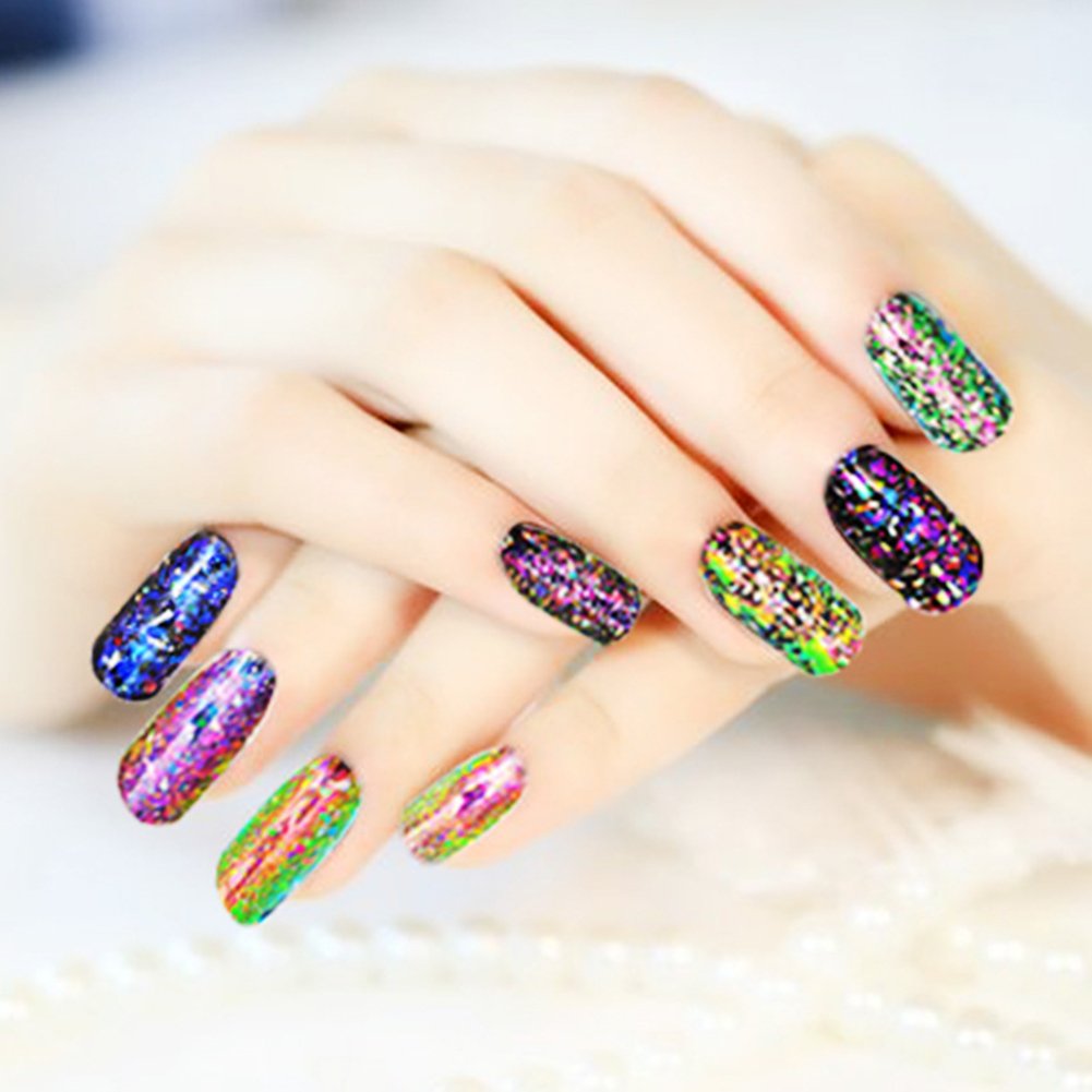 Mygitter Nail Art Chameleon Sequins Laser Glitter Holographic Flakes Paillette Galaxy Mirror Powder 3 Boxes Beauty & Personal Care Mygitter