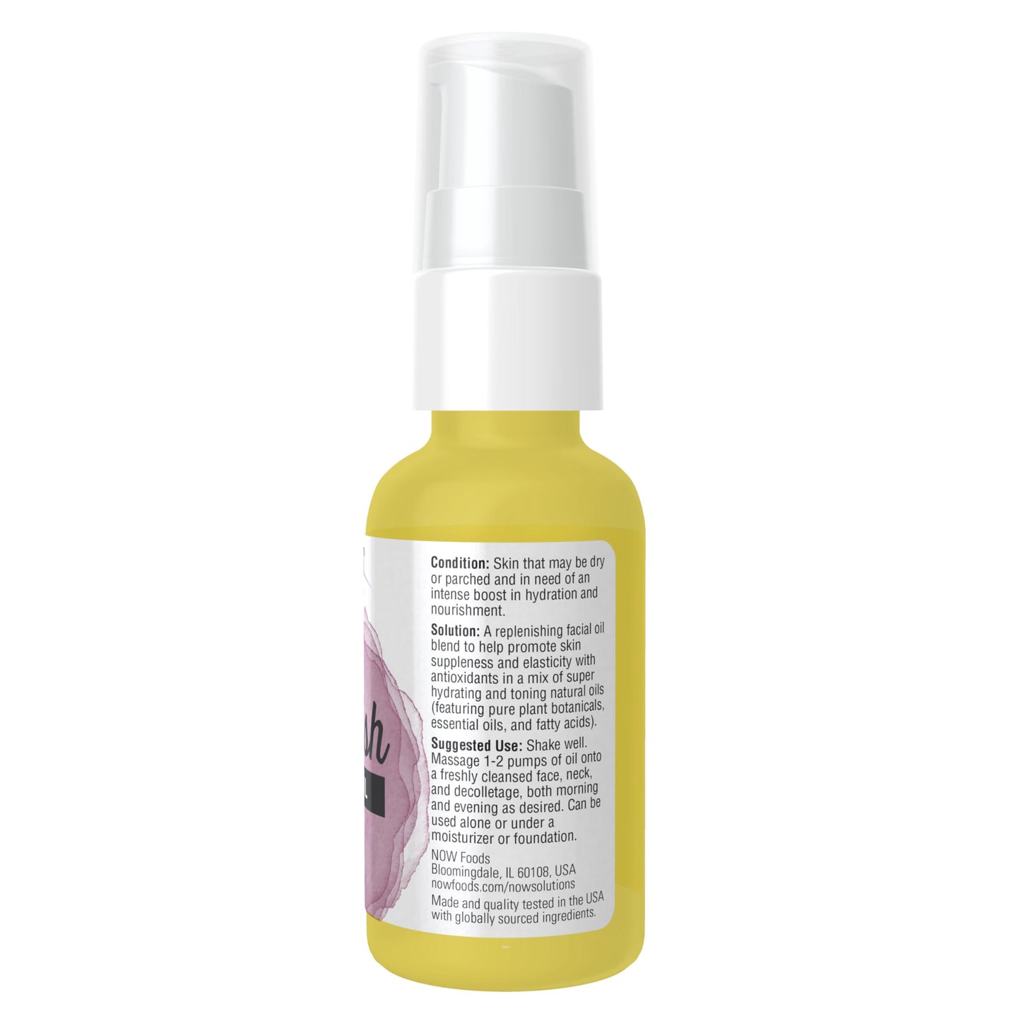 NOW Foods Solutions, Nourish Facial Oil With Antioxidants, Promotes Suppleness and Elasticity, 1-Ounce
