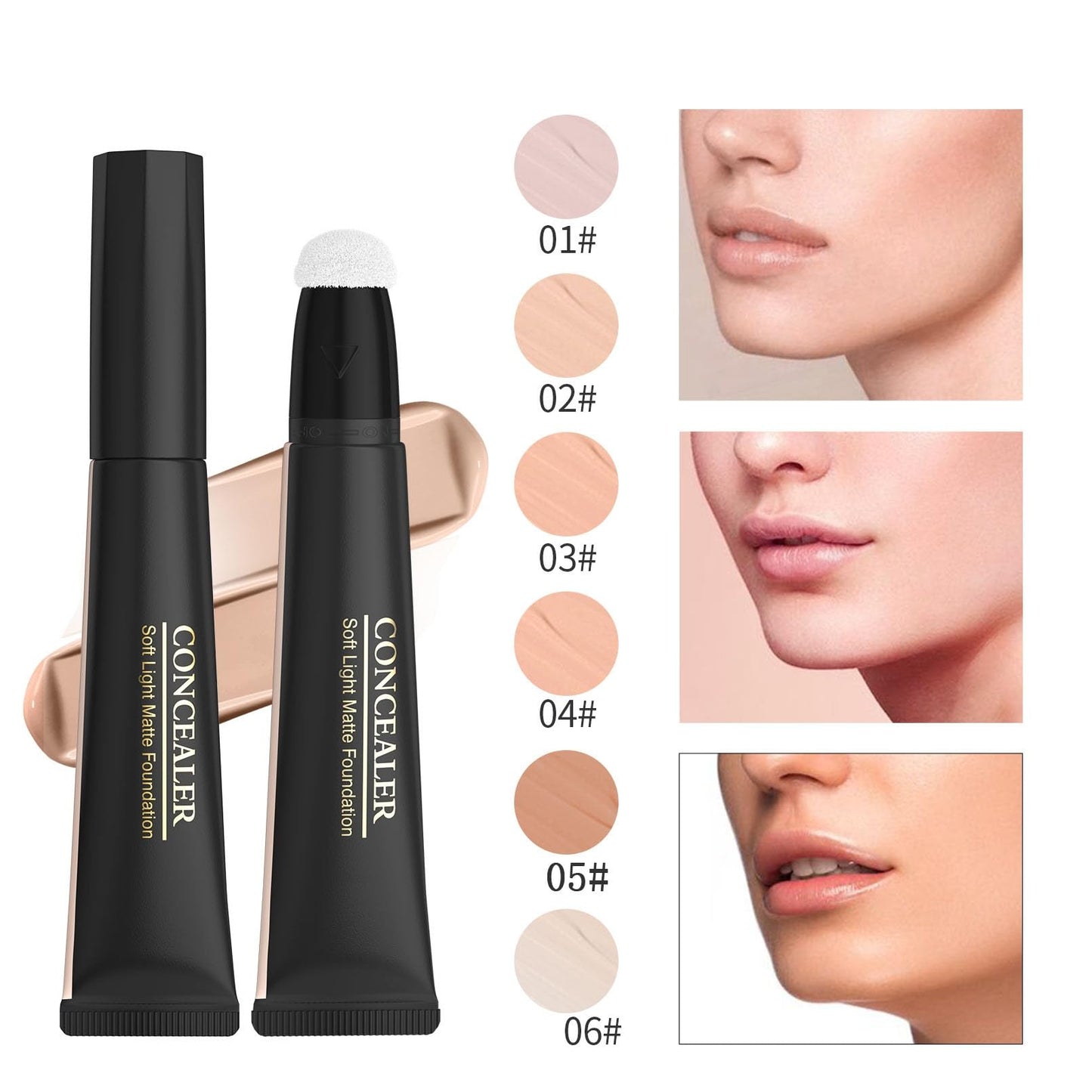 Contour Beauty Wand?Liquid Face Concealer Contour Stick with Cushion Applicator - Long Lasting Lightweight Formula for Flawless Contouring