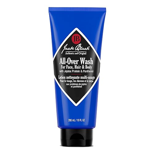 Jack Black All Over Wash Face, Body & Hair Cleanser, 10 Fl Oz - Citrus, Mint & Oakmoss - Mens Face Wash, Body Wash, Shampoo, Skin Care, Hair Care