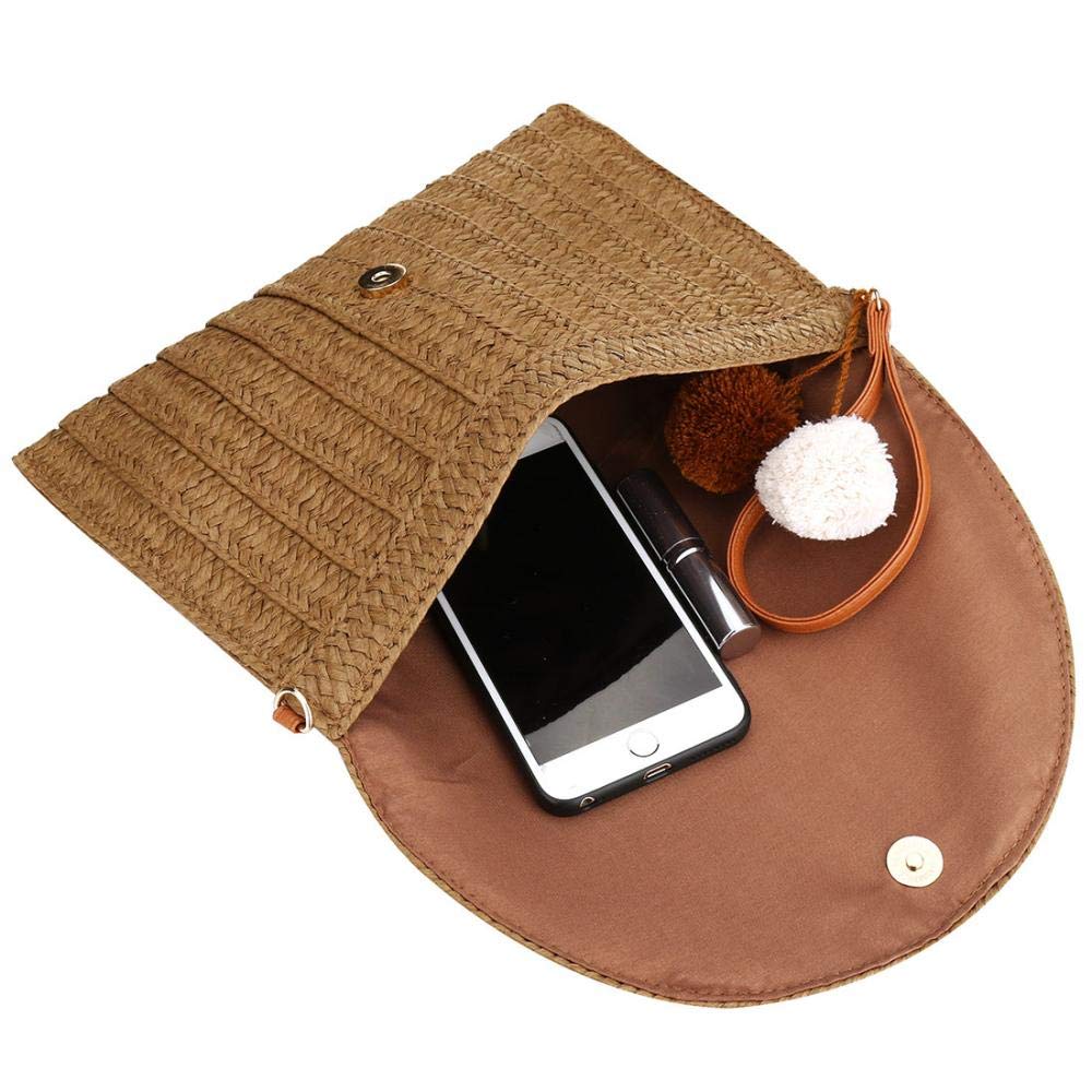 Straw Clutch,Straw Handbag Clutch for Women Summer Beach Straw Woven Envelope