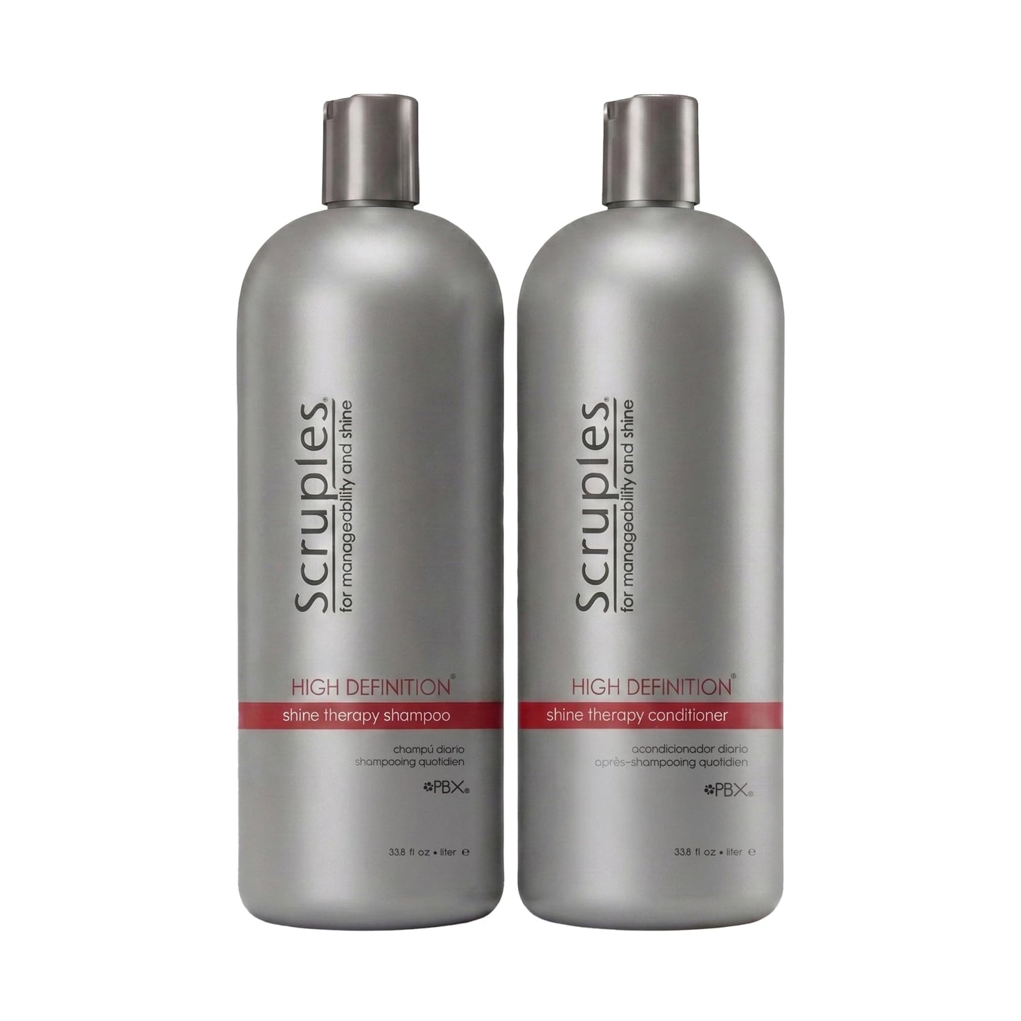 Scruples High Definition Shine Therapy Shampoo & Conditioner 1L Bundle, Cleanses while Improving Shine, Strength & Manageability, Delivers Healthy