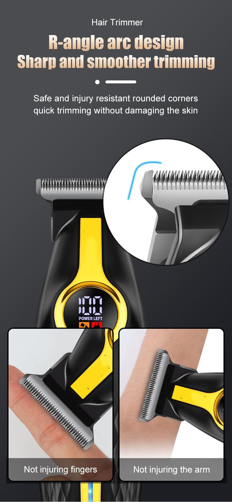 QDKVTNDJZ Professional Clippers/Beard Trimmers for Men Home Barber Salon Use, Cordless Hair Clippers with LED Display and 3 Guide Combs, Electric Beauty and Personal Care QDKVTNDJZ