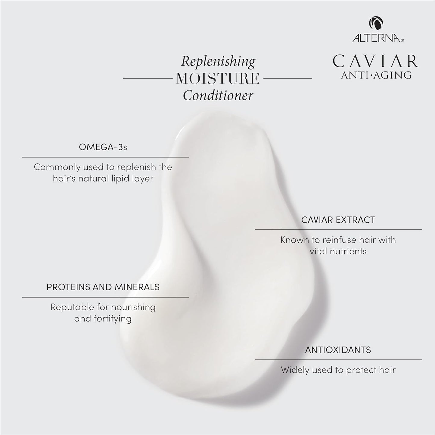 Alterna Caviar Anti-Aging Replenishing Moisture Shampoo and Conditioner Set, For Dry, Brittle Hair, Protects, Restores and Hydrates, Sulfate Free