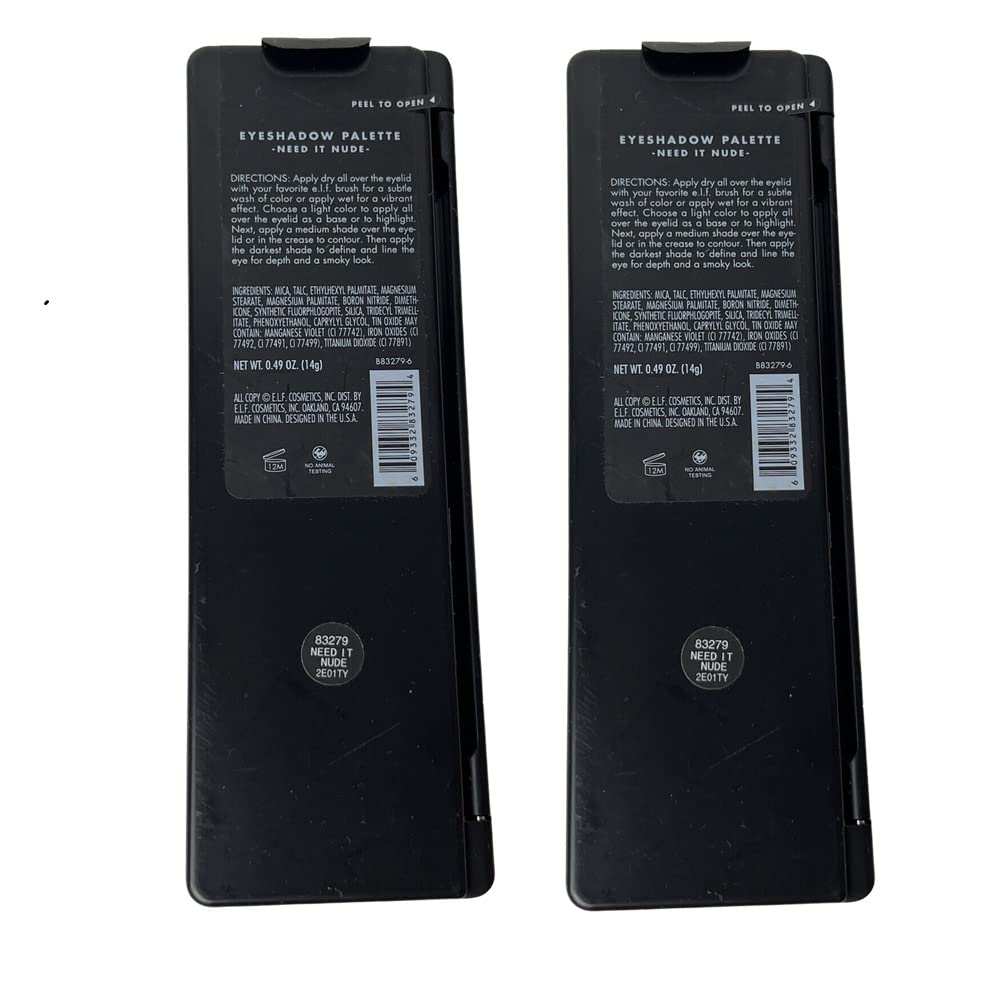 e.l.f. Pack of 2 Eyeshadow Palette, Need it Nude 83279