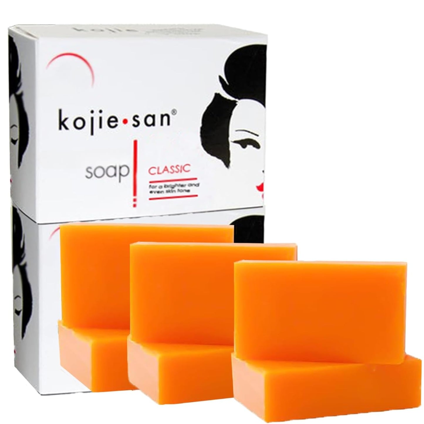 Kojie San Skin Soap - Original Kojic Acid Soap that Reduces Dark Spots, Hyperpigmentation, & Scars with Coconut & Tea Tree Oil - 65g x 6 Bars