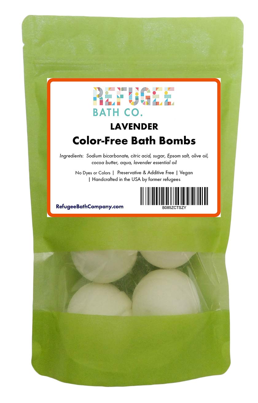 Color-Free Bath Bombs 7 Pack | 2.5 oz. Each | Cocoa Butter and Plant-Based Ingredients with No Dyes of Any Kind | Support Refugee Employment in USA…