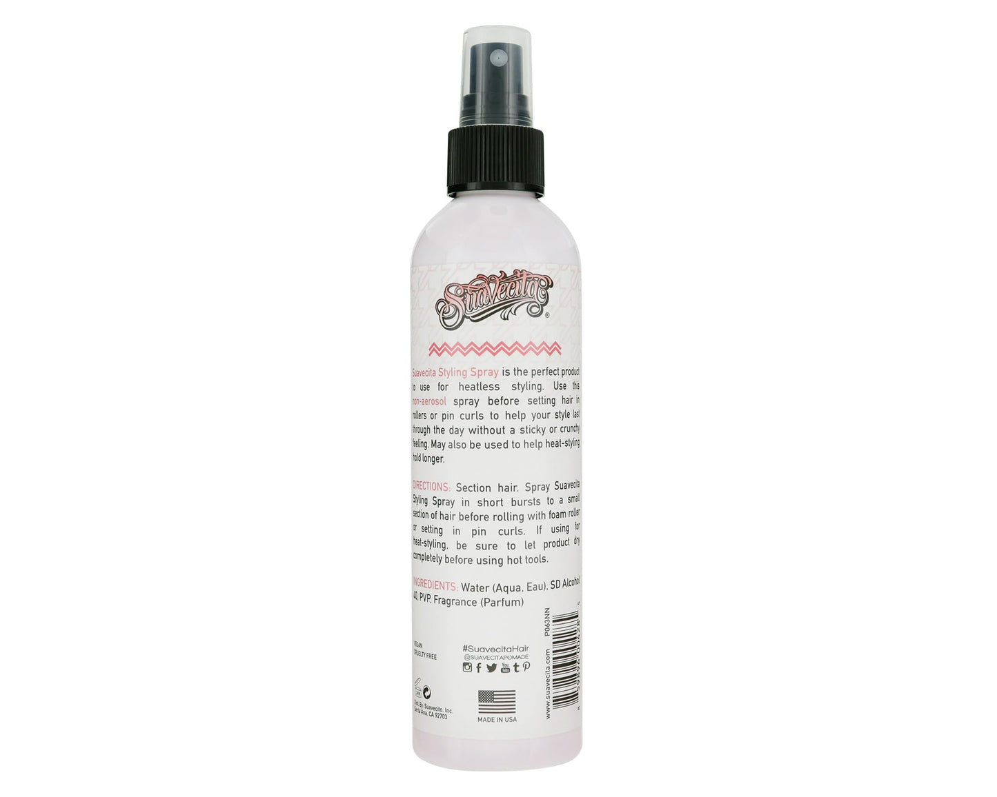 Suavecita Styling Spray for Women 8 oz Non-Aerasol Pump Spray Wild Berry Scent - Helps Styles Last All Day With Medium Shine - Great for Creating