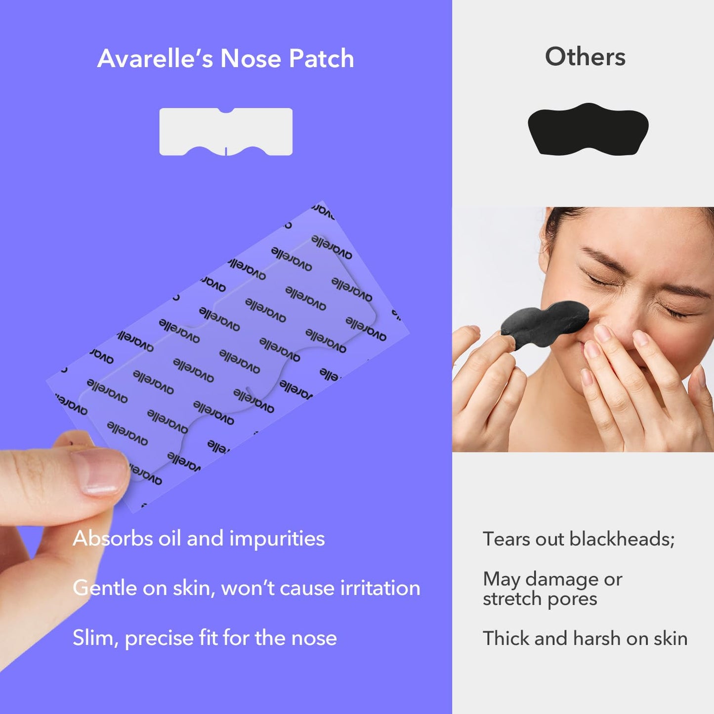 Avarelle ZitOut Nose Patches (16 Patches) | Tea Tree Acne Patches for Nose Zits & Pore Blackhead | Nose Strips for Blackheads with Niacinamide |