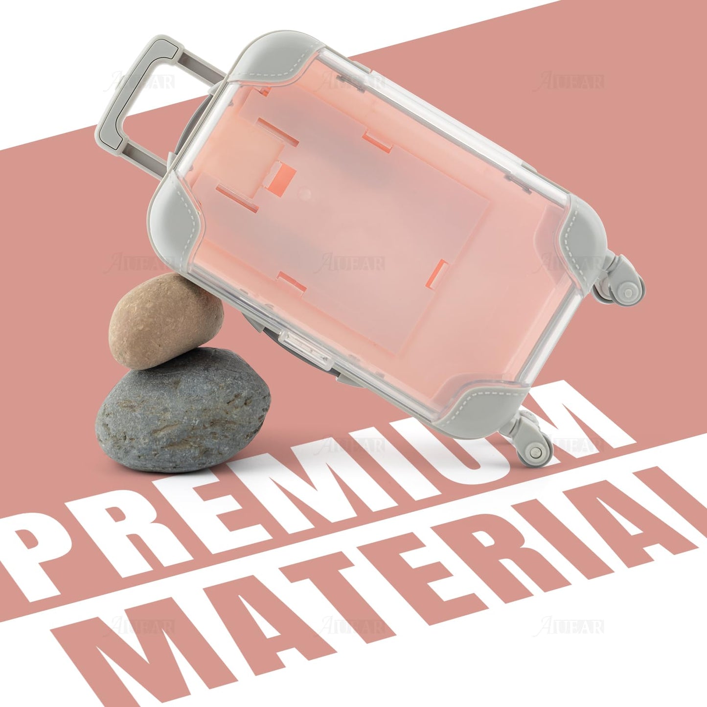 AUEAR, 1 Pack False Eyelashes Box Suitcase Packaging Box Pink Mini Trolley Suitcase Candy Box for Lashes and Candy