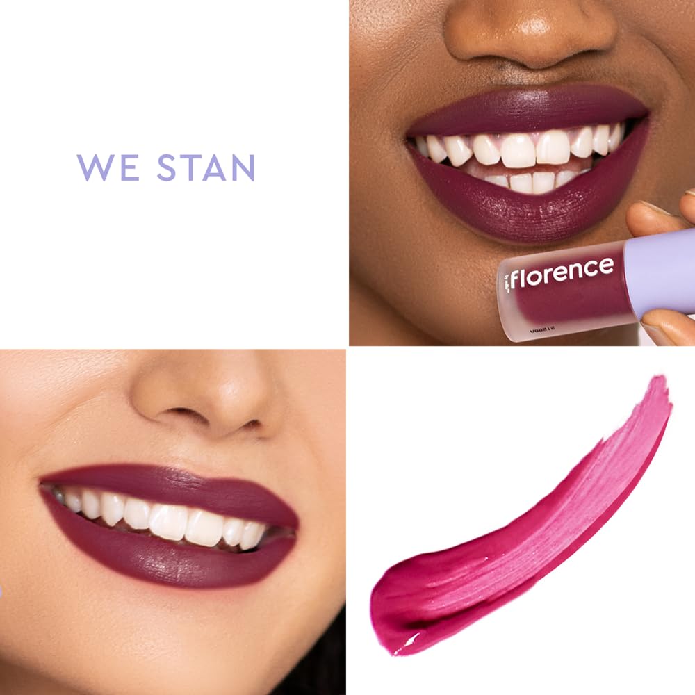 florence by mills Be A VIP Velvet Liquid Lipstick, We Stan (berry), 0.13 oz/ 3.8g