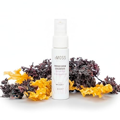 cMOSS BEAUTY Sea Moss Infused Pressed Serum Concentrate with Hyaluronic Acid, Oil-Free, Vegetable Ceramides, and Vitamins A,C,E to Plump and Tighten