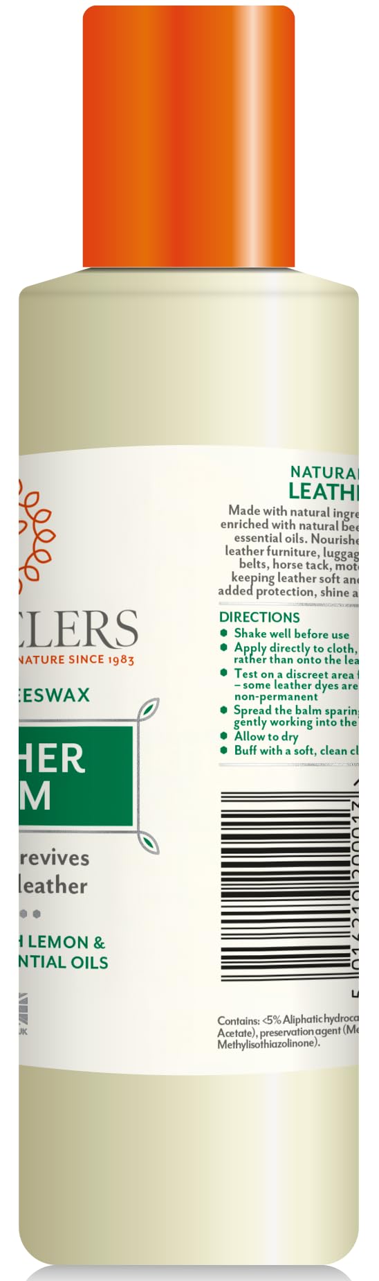 Wheelers Beeswax Leather Balm, 300ml | Cleans, Protects & Revives | Coconut Essential Oils & Vanilla Pods