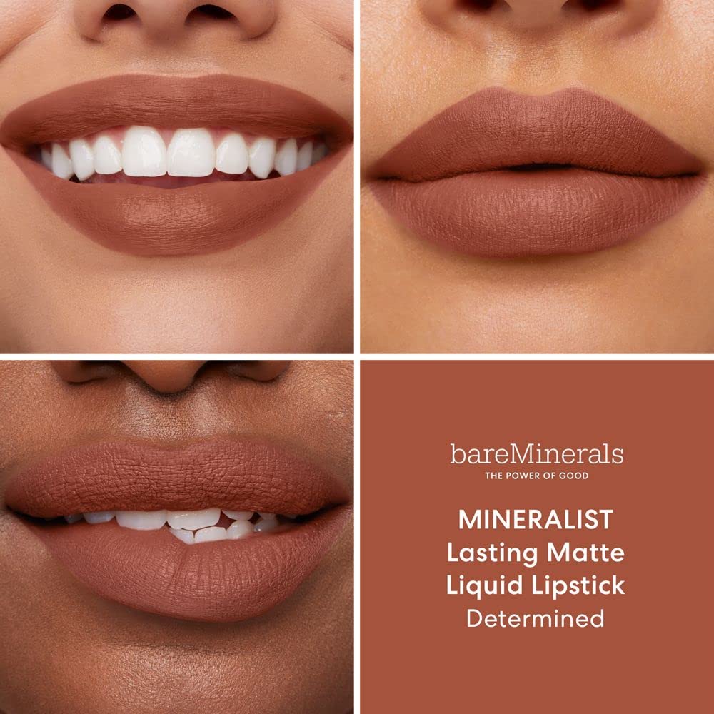 bareMinerals Mineralist Lasting Matte Liquid Lipstick for Women, Velvet Matte Finish, All-Day Wear, Weightless, Non-Drying Formula, Talc-Free Lipstick, Vegan, Cruelty-Free & Dermatologist-Tested