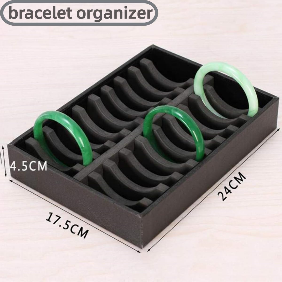 Prettyia Bracelet display Bracelet holder bracelet organizers and storage bangle box,bracelet holder display jewelry display tray-Black 20 Slots…