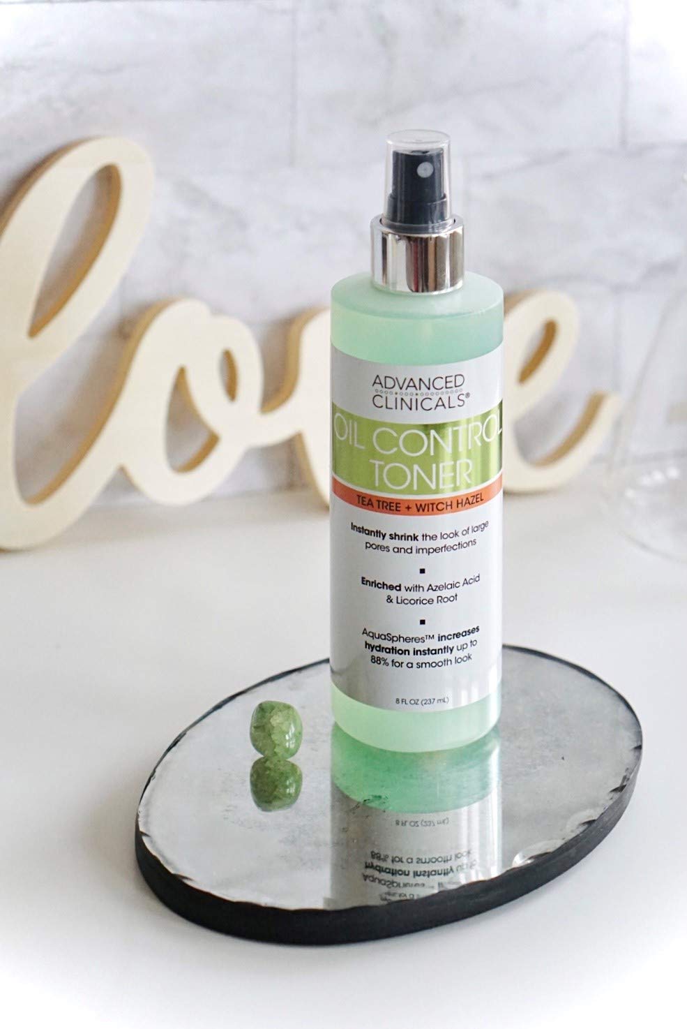 Advanced Clinicals Oil Control Purifying Facial Mist Toner. Hydrating, Non-Greasy Tea Tree Oil, Witch Hazel Toner W/Aloe Vera Face Mist Cleans Pores