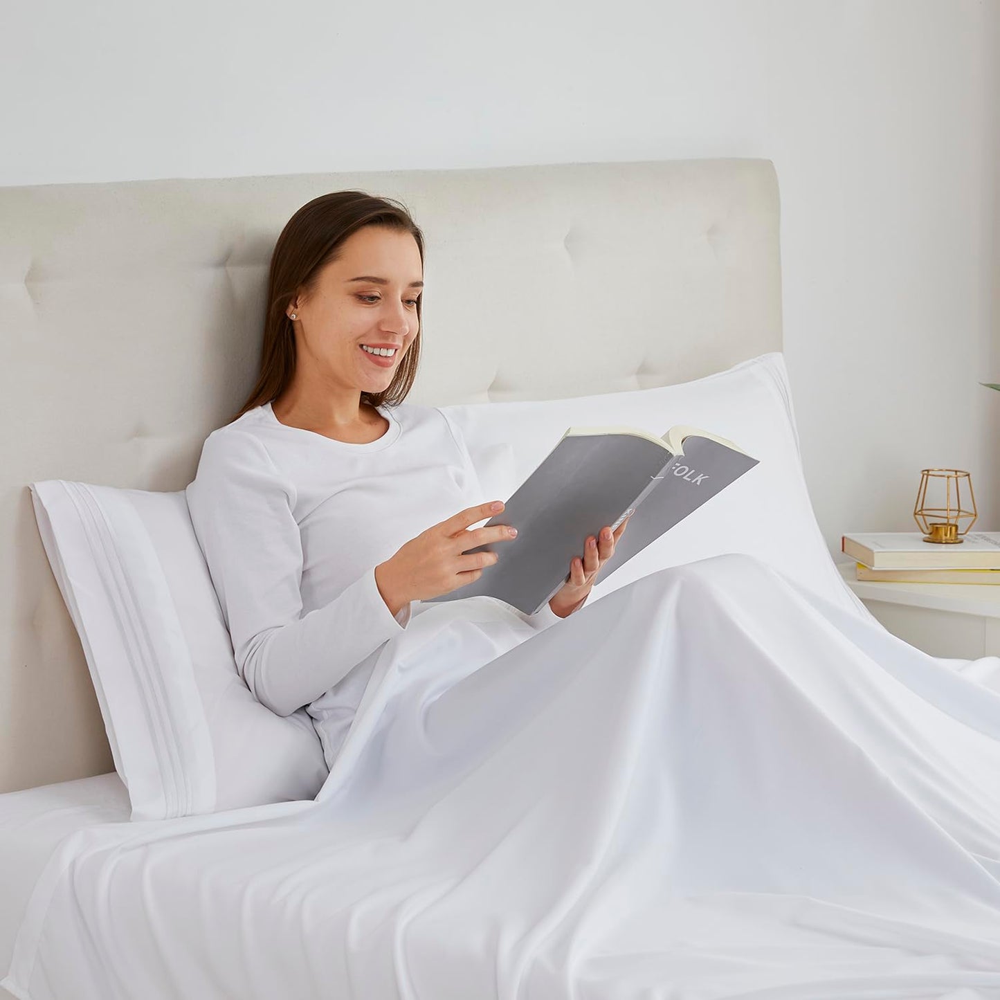 Nestl White King Pillow Cases 20x40 Inches, Soft Microfiber, Envelope Closure, King Size Set of 2