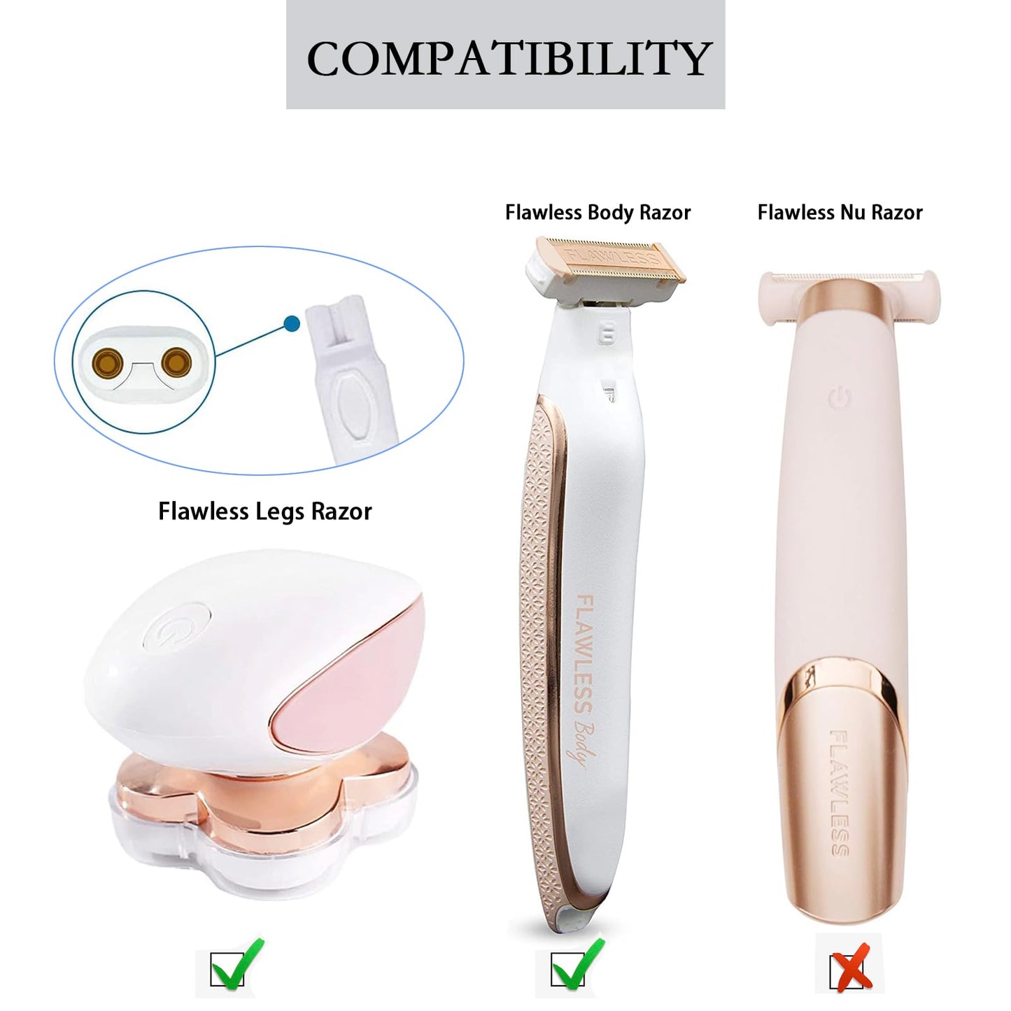 Women Shaver USB Charging Cable Compatible with Finishing Touch Flawless Body Rechargeable Ladies Shaver Women Electric Trimmer 5V Power Cord Ladies Beauty and Personal Care LinMei