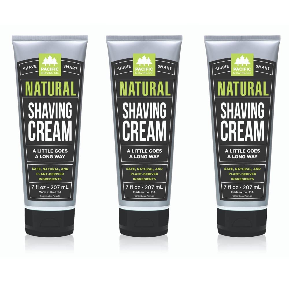 Pacific Shaving Company Natural Shaving Cream - Shea Butter + Vitamin E Shave Cream for Hydrated Sensitive Skin - Clean Formula for a Smooth…