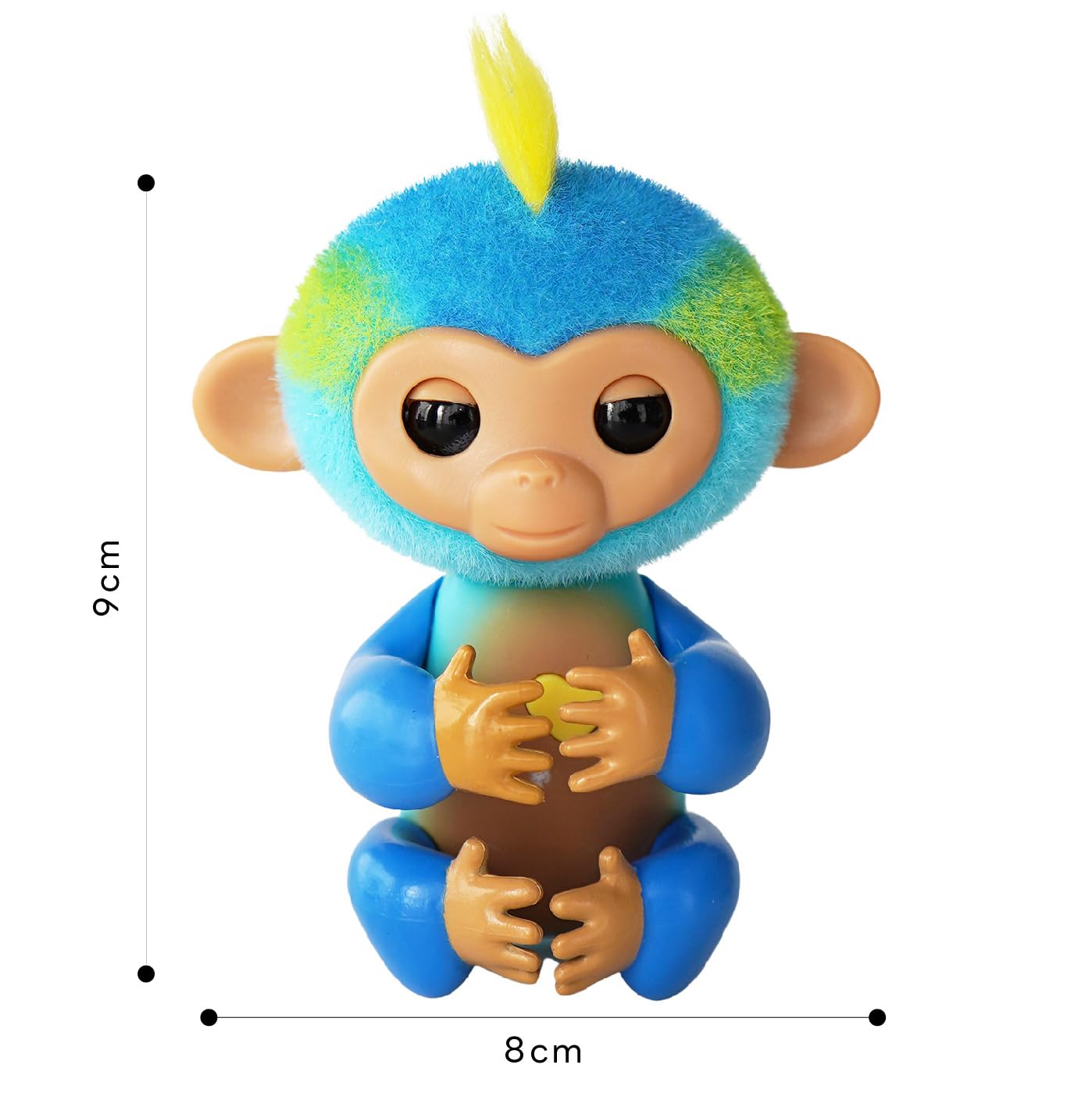 Fingerlings 2023 NEW Interactive Baby Monkey Reacts to Touch - 70+ Sounds & Reactions - Leo (Blue)