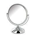 Model's Choice JERDON Tabletop Vanity Makeup Mirror with Chrome Finish - 5.5” Diameter Mirror with 5X-1X Magnification - Model MC247C