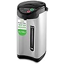NutriChef 5.2 Qt Electric Water Kettle, Quick Heating, 5 Liter Digital Kettle with 5 Temperature Settings, Safety Lock, Stainless Steel, 3 Dispensing…