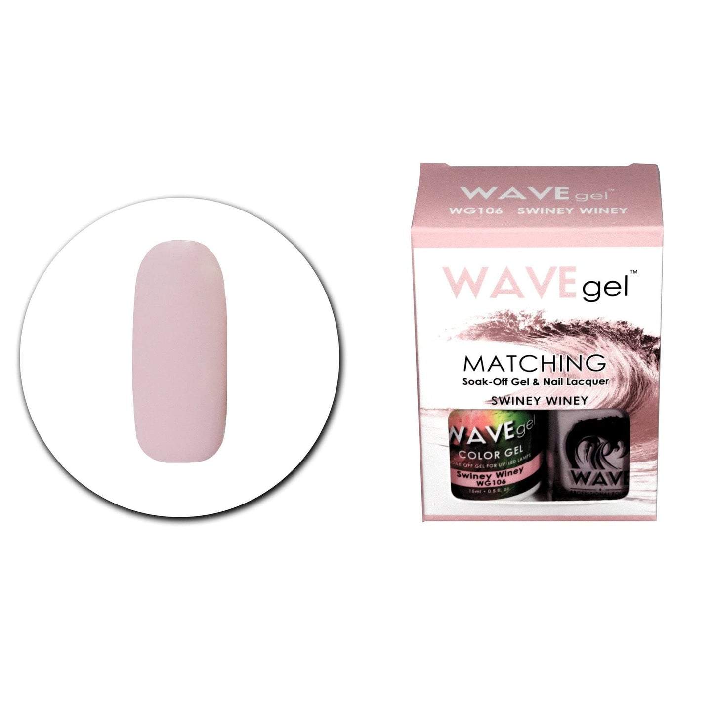 WAVE gel WAVEGEL Soak-0ff Gel & Nail Lacquer Matching Duo Set - Swiney Winey - WG106-106 I 0.5 Oz Beauty & Personal Care WAVE gel