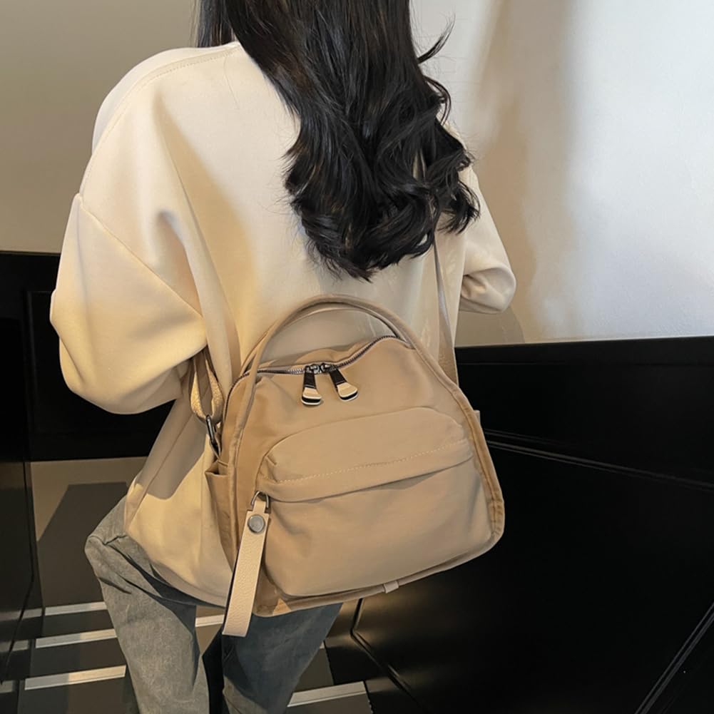 Cohawk Solid Color Nylon Crossbody Bag for Women Soft Handbag with Top Handle Casual Shoulder Bag Elegant Square Purse