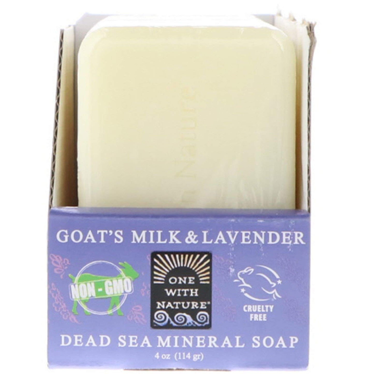 One With Nature Dead Sea Mineral Soap, Goat's Milk & Lavender, 6 Bars, 4 oz (114 g) Each