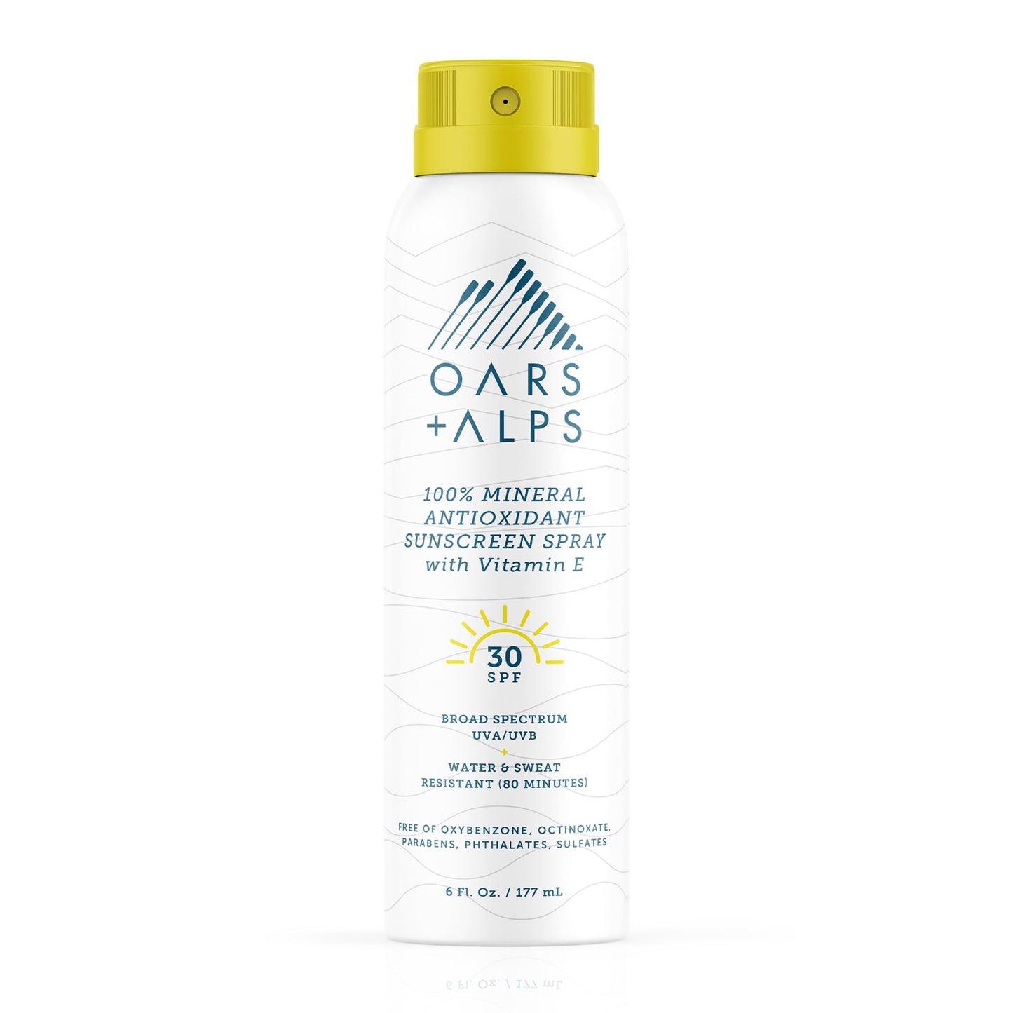Oars + Alps Sunscreen Spray for Face & Body, SPF 30 Spray Sunscreen Infused with Vitamin E & Antioxidants, No White Residue, Water & Sweat Resistant