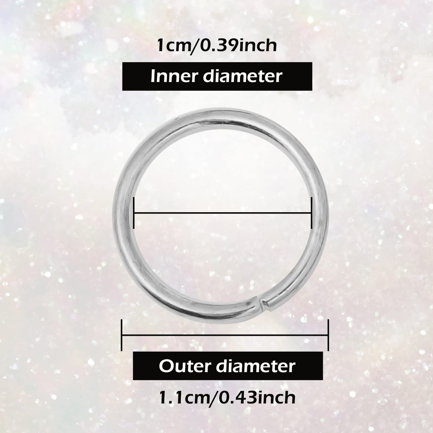 100 Pieces Hair Rings for Braids and Dreadlocks, Silver Braid Hair Loop Clip and Hoops, Hip-Hop DIY Headband Accessories (Silver)