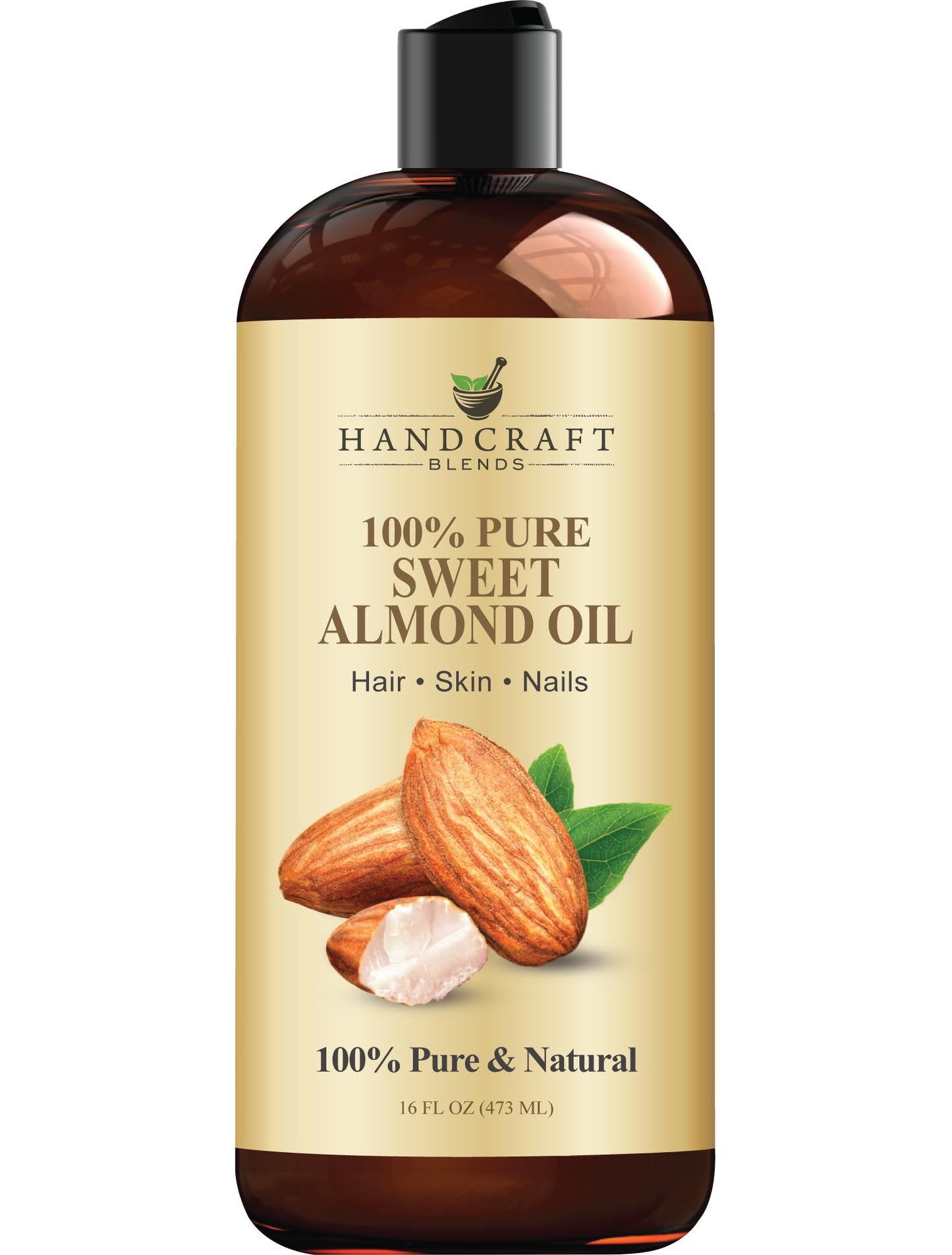 Handcraft Blends Sweet Almond Oil | 100% Pure and Natural | Bath & Body Oil | Premium Grade Carrier Oil | Skin | Hair | Body | Massage | Hexane-Free | Beauty and Personal Care Handcraft Blends Default Title