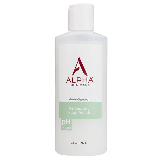 Alpha Skin Care Refreshing Face Wash 6 oz – Gentle Soap-Free Cleanser with Citric AHA to Purify, Remove Makeup & Oil, Balance pH, Anti-Aging