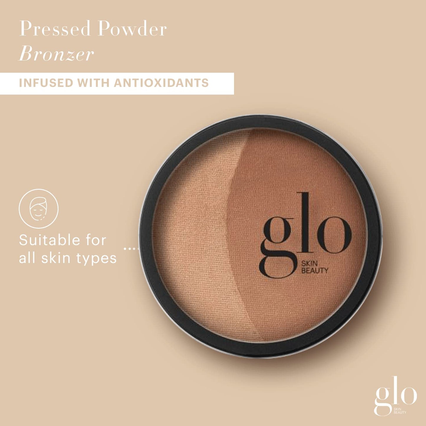 Glo Skin Beauty Bronze - Natural Mineral Pressed Powder Bronzer for Face for a Sun-Kissed Glow, Lightweight Makeup Infused with Antioxidants