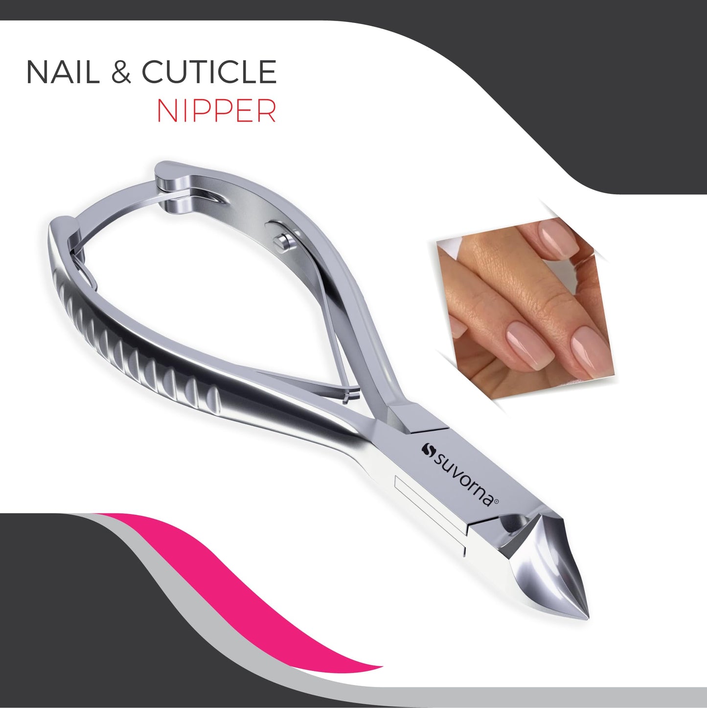 Suvorna Podiatrist Toenail Clippers Concave Jaw and Back Lock, 5.5" Extra Large Toe Nail Clippers for Thick Nails, Heavy Duty Nail Clippers for Thick