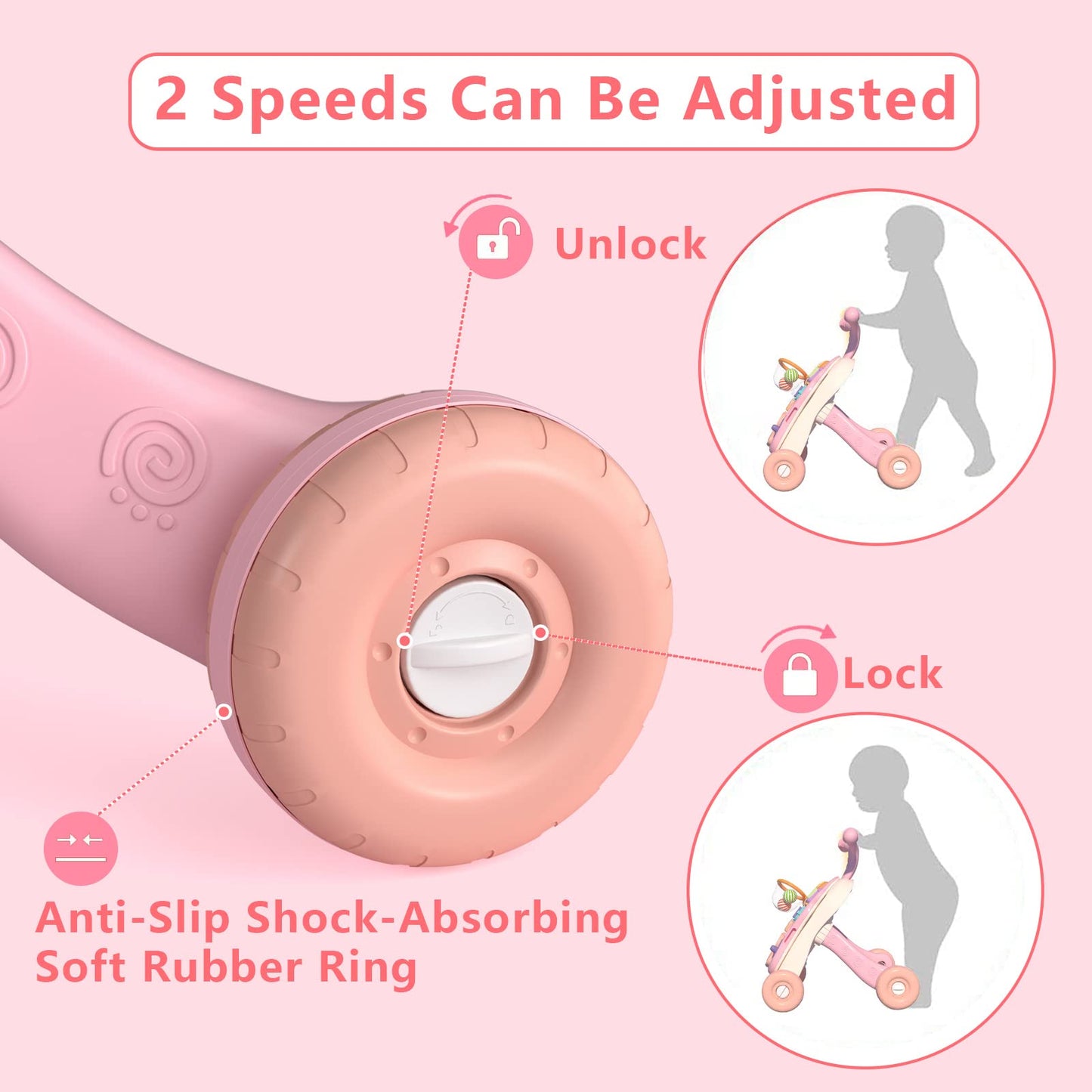 QDRAGON 3-in-1 Baby Walker & Activity Center | Sit-to-Stand Push Toy with Music Panel | Learning to Walk & Early Education | 12+ Months