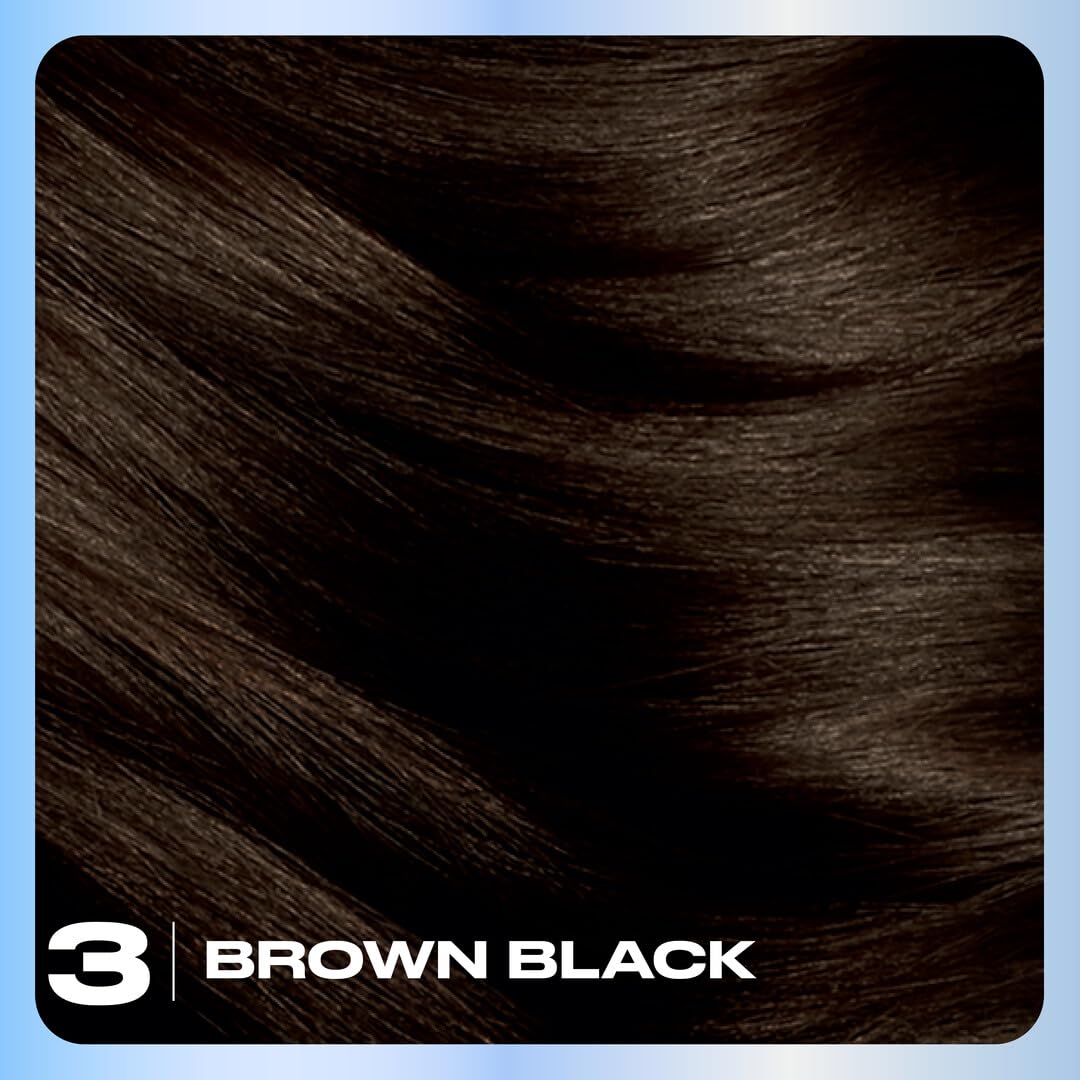 Clairol Nice'n Easy Permanent Hair Dye, 3 Brown Black | 100% Gray Coverage | Long?Lasting, Natural?Looking Color & Shine | Pack of 1