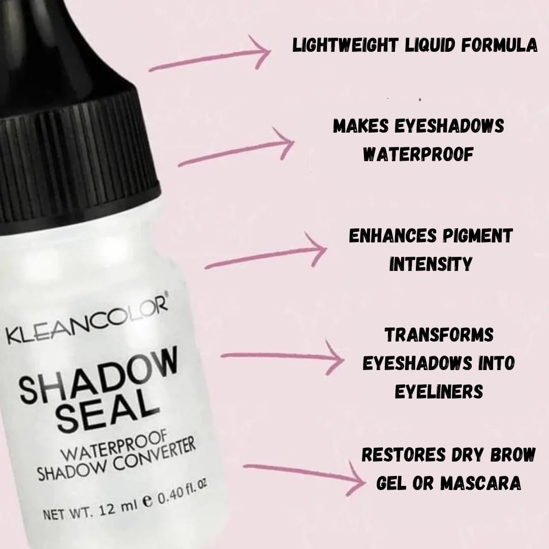 Kleancolor Shadow Seal - Eyeshadow Transformer & Waterproof Eyeliner Converter, 0.4 Fl Oz, Clear (Pack of 1)