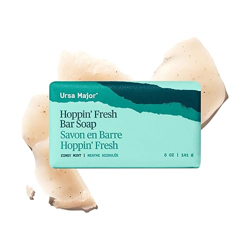 Ursa Major Hoppin' Fresh Bar Soap | Formerly Known As Morning Mojo Bar Soap | Natural, Exfoliating Soap with Peppermint, Eucalyptus and Rosemary |