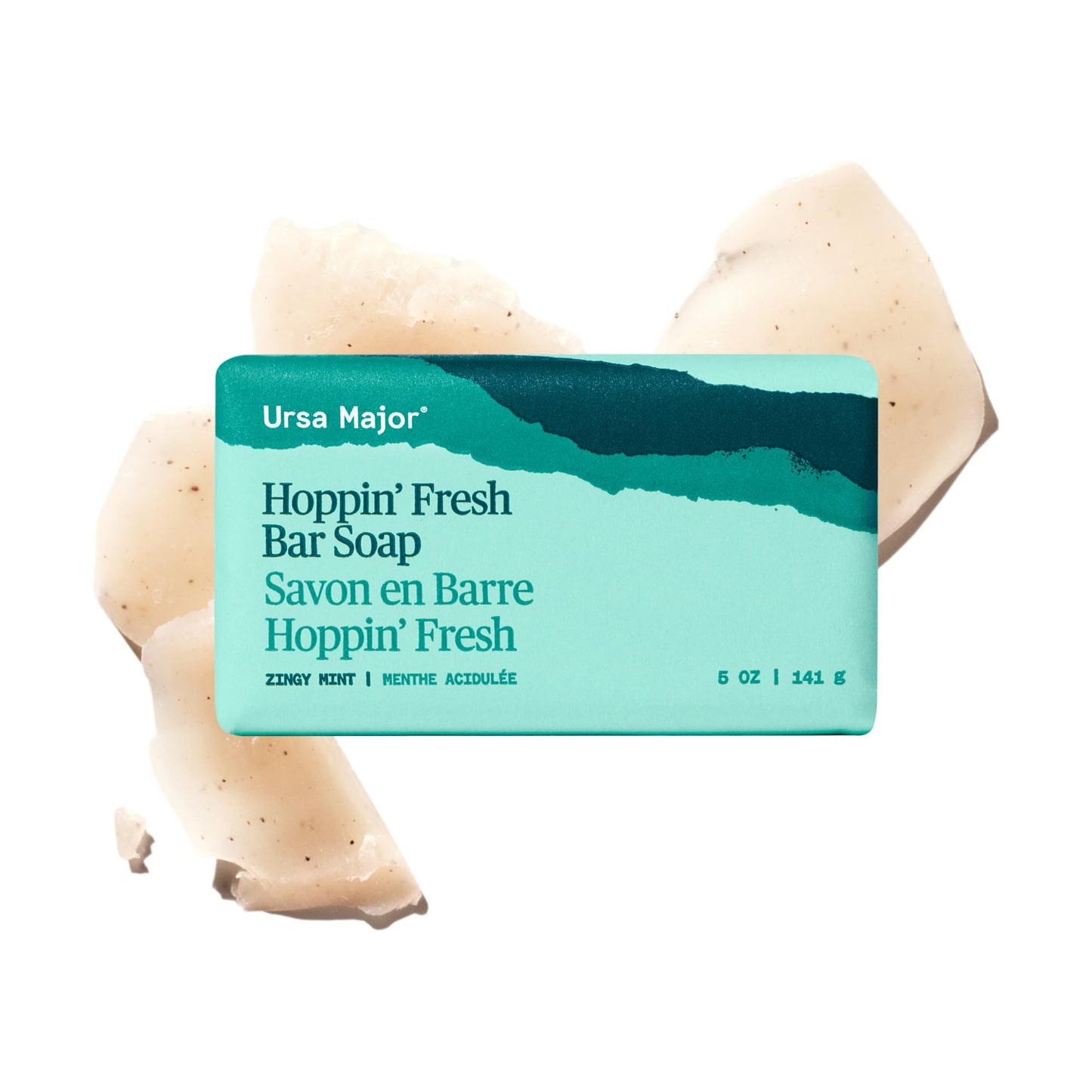 Ursa Major Hoppin' Fresh Bar Soap | Formerly Known As Morning Mojo Bar Soap | Natural, Exfoliating Soap with Peppermint, Eucalyptus and Rosemary |