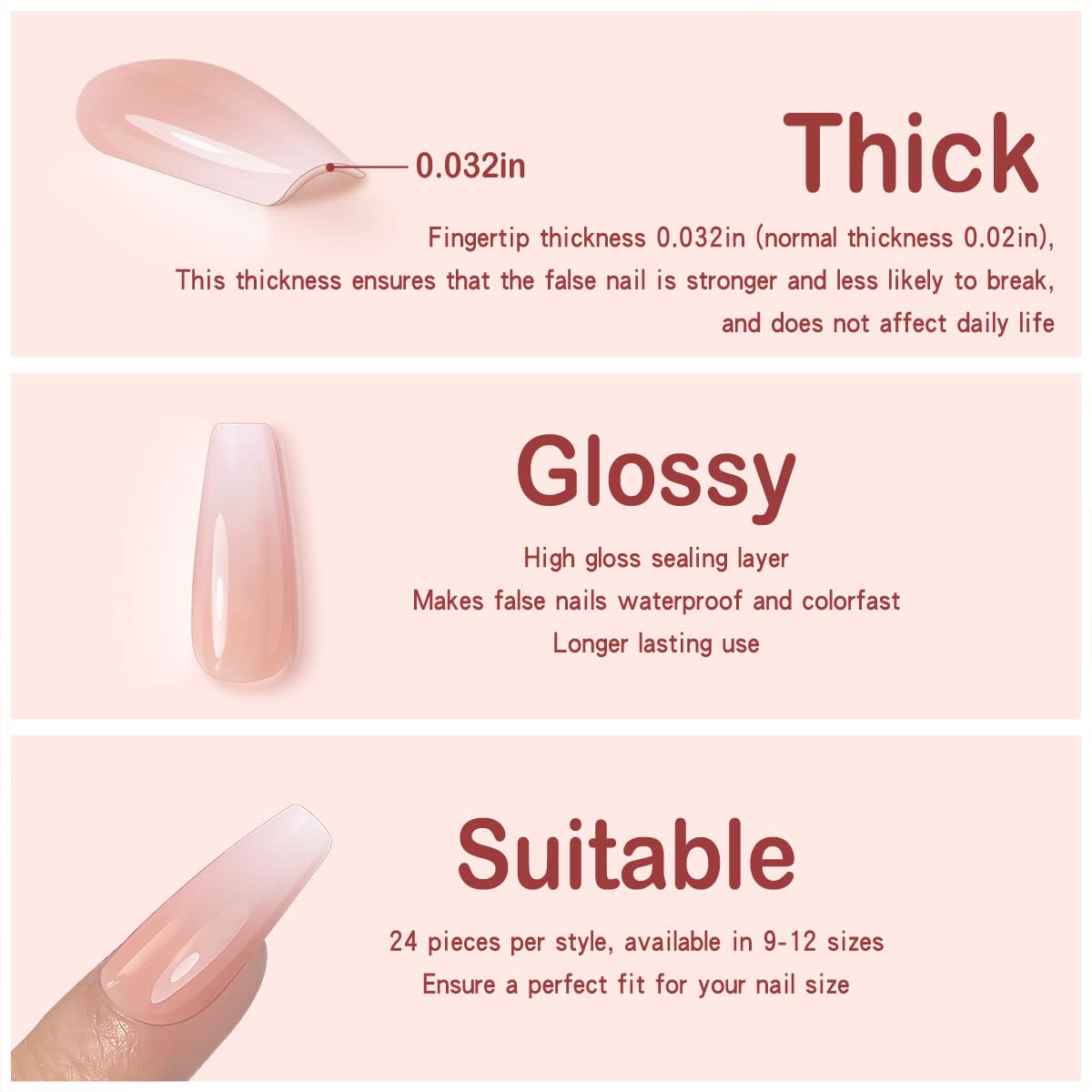 Yivaiks 24 Pcs Advanced Hand Made Customization Press on Nails, Luxurious Rhinestone Design Ballerina Fake Nails?Perfect Accessory for Banquets