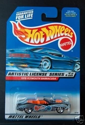 Hot Wheels Mattel 1998 1:64 Scale Artistic License Series Black 1970 Plymouth Barracuda Die Cast Car 4/4